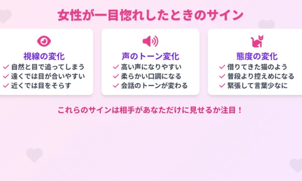 女性,一目惚れ,サイン