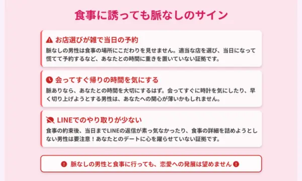男性,食事に誘う,脈なし