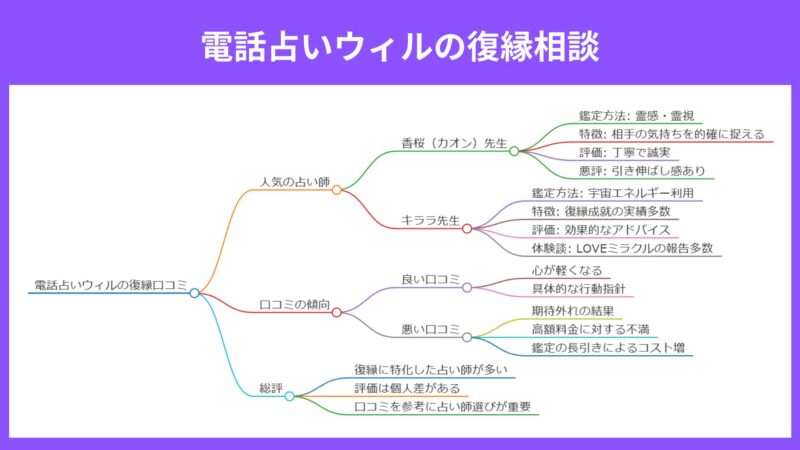 電話占いウィルの復縁に特化した占い師【2024年12月最新版】口コミ・評判を徹底調査