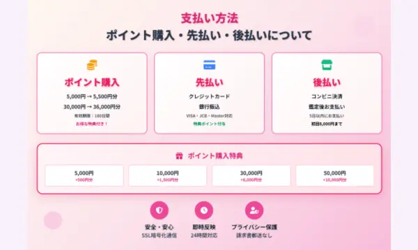 電話占いピュアリ,支払い